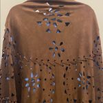 Steve Madden  dark brown Faux Suede fringe Poncho Photo 5