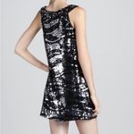 Rachel Zoe Irene Irena Black Silver Sequins Shift Dress Large Photo 1