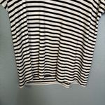 Quince  Maternity Black and White Striped‎ Bamboo Short Sleeve Tee Photo 4