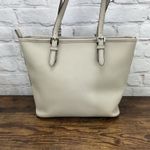 Michael Kors  Ecru Cream Leather Jet Set Large Snap Pocket Tote Bag Photo 1