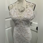 Windsor NWT WEDDING PROM COCKTAIL HIGH SIDE SLIT NUDE AND WHITE LACE GOWN Photo 1
