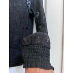 Ultra Pink  Black Lace Overlay Mock Neck Long Sleeve Blouse Size Large Whimsigoth Photo 4