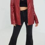 Garage Red Faux Leather Jacket Photo 0