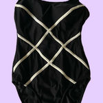 Vintage 90s Black and White One Piece Bathing Suit 🔥 Size 12 Photo 0