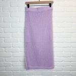 Skies Are Blue Knit Side Slit Midi Skirt Lilac purple crochet pull on Size Small Photo 2