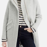 J.Crew Italian Stadium Cloth Coat Gray Nello Gori Wool Zip Funnel Neck 12/14 Photo 0