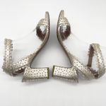 Tabitha Simmons Leticia Block Heel Sandals 37.5 Minimal Bridal Evening Classic Gold Size 6.5 Photo 5