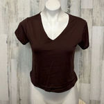 Eye Candy Brown v neck top Photo 0