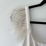 Likely  Taliah Feather-Embellished Cut-Out Midi-Dress Formal Bridal White Ivory Photo 6