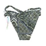Sundazed Riley Bottom Bikini Swimsuit Green Paisley Print Size S Strappy Sides Photo 3