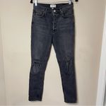 AGOLDE Nico High Rise Slim Fit Jeans Cassette Faded Black Distressed, Size 26 Photo 1