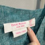 Isaac Mizrahi Green Chambray Linen Tank Size L EUC Photo 4