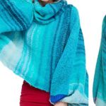 Free People Cloud Kicker Sweater XS S Ombre Blue Cowl Neck Alpaca Blend Balloon Photo 4