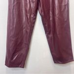 Ryegrass Women’s Size 14 Burgundy Faux Leather Ankle Pants High Rise Red Photo 4