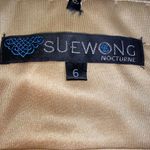 Sue Wong Womens Cocktail Dress Sheath Strapless Chevron Beaded Sequin Size 6 Photo 13