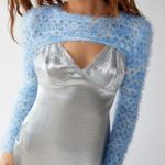 Urban Outfitters UO Whitney Fuzzy Shrug Sweater S Blue NWT Photo 1