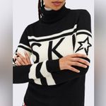 Perfect Moment Ski Black Turtleneck Sweater Star Ivory Wool Stretch Size M Photo 1