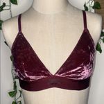 PINK - Victoria's Secret VS PINK Crushed Velvet Dark Plum Purple Maroon Bralette NWT Photo 0