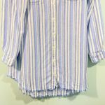 Cloth & Stone Blue Striped Linen Blend Long Sleeve Coastal Shirt Dress Size L Photo 3