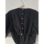 Madewell  Seersucker Black Puff Sleeve Cutout Mini Dress Size Medium Preppy Photo 5