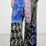 ZARA  Colorful Pattern Bohemian Beach Boho Wide-Leg Pants Elastic Waist Photo 0