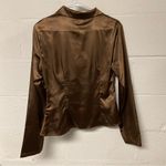 Princess Polly NWT  Women’s Brown Ruched Notched Collar Blouse Size 8 Photo 1