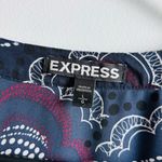 EXPRESS  size L cloud print long-sleeve blouse high-low hem Photo 5