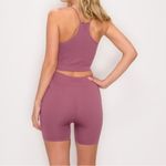 Kimberly C Ribbed Tank Bike Short Set Mauve Size Small Photo 5