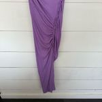 Atlein Women’s 38 Purple Ruched Ribbed Sheath Maxi Dress Flawed Size M Photo 1