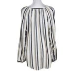 st. john's bay  Cotton Stripe Blouse NWT Size Medium Cream and Black Stripe Top Photo 1