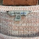 Calvin Klein Jeans womens eyelash logo heart crewneck sweater pink large Photo 1