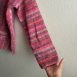 Boho Multicolor Striped Women's Artisanal Rug Hoodie L Pink Size L Photo 5