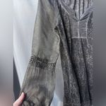 Tempo Paris , gray boho tunic with embroidered lace sequins, made in Italy, med Photo 2