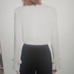 ALC Frank A.L.C. Darden Ruffle Cutt Top Ivory White Size 8 Photo 2