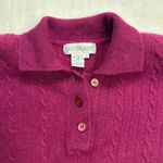 Vintage Outlander Studio Lambswool Angora Cable Knit Polo Sweater Dress Pink M Purple Size M Photo 6