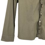NO BRAND Women's Ruffled Button Front Long Sleeve Shirt Jacket Green Medium Photo 2