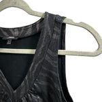 EXPRESS  Womens S Silver Black Tank Top Blouse Tiger Striped Metallic Sleeveless Photo 3
