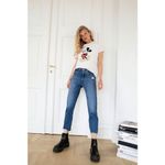 Levi's 501 Premium Crop Jeans in Charleston Fun Size 27 Big E Distressed Raw Hem Photo 6