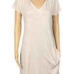 Athleta  “Run Along Dress” cream/tan hoodie short dress with POCKETS. Small. EUC Photo 0