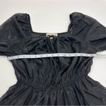 Savanna Jane Long Sleeve Babydoll Top Black Silver Tinsel‎ Size Medium Black Photo 3