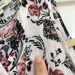 Olé by Koton white sleeveless floral maxi dress button front purple pink slit Photo 13