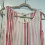 NWT Natural Impressions Size M Pink Metallic Sleeveless Slit Hem Midi Dress White Size M Photo 2