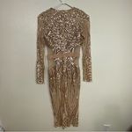 BANJUL  Sequined Nude Bronze Midi Cocktail Dress Party Birthday Size Small Photo 9