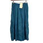 Band of the Free Small Teal Blue Maxi Skirt Front Slit Layered Mini Skirt New Photo 3