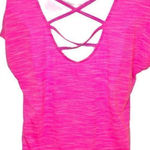 Tek Gear  Athletic Short Sleeve Criss Cross Back Tee Workout Tshirt Hot Pink M Photo 0