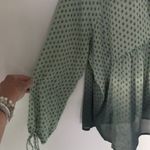 Princess Vera Wang XL Green Ombre Blouse Keyhole Puff Boho Romantic Baby Doll Photo 4