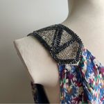 Anthropologie Anthropolohie Edme Esyllte Silk Floral Chiffon Beaded Epaulette Peplum Tank 14 Photo 5