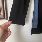 Vince  Knit Long Sleeved Black Crew Neck Top Sweatshirt Blue Side Accents Size XS Photo 4