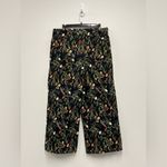 Jules & Leopold  Black Floral Stretchy Pants with Two Front Pockets.  Size: Large Photo 2