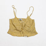 Dress Forum Picnic In France Yellow White Gingham Print Tie Front Tank Top M Photo 0